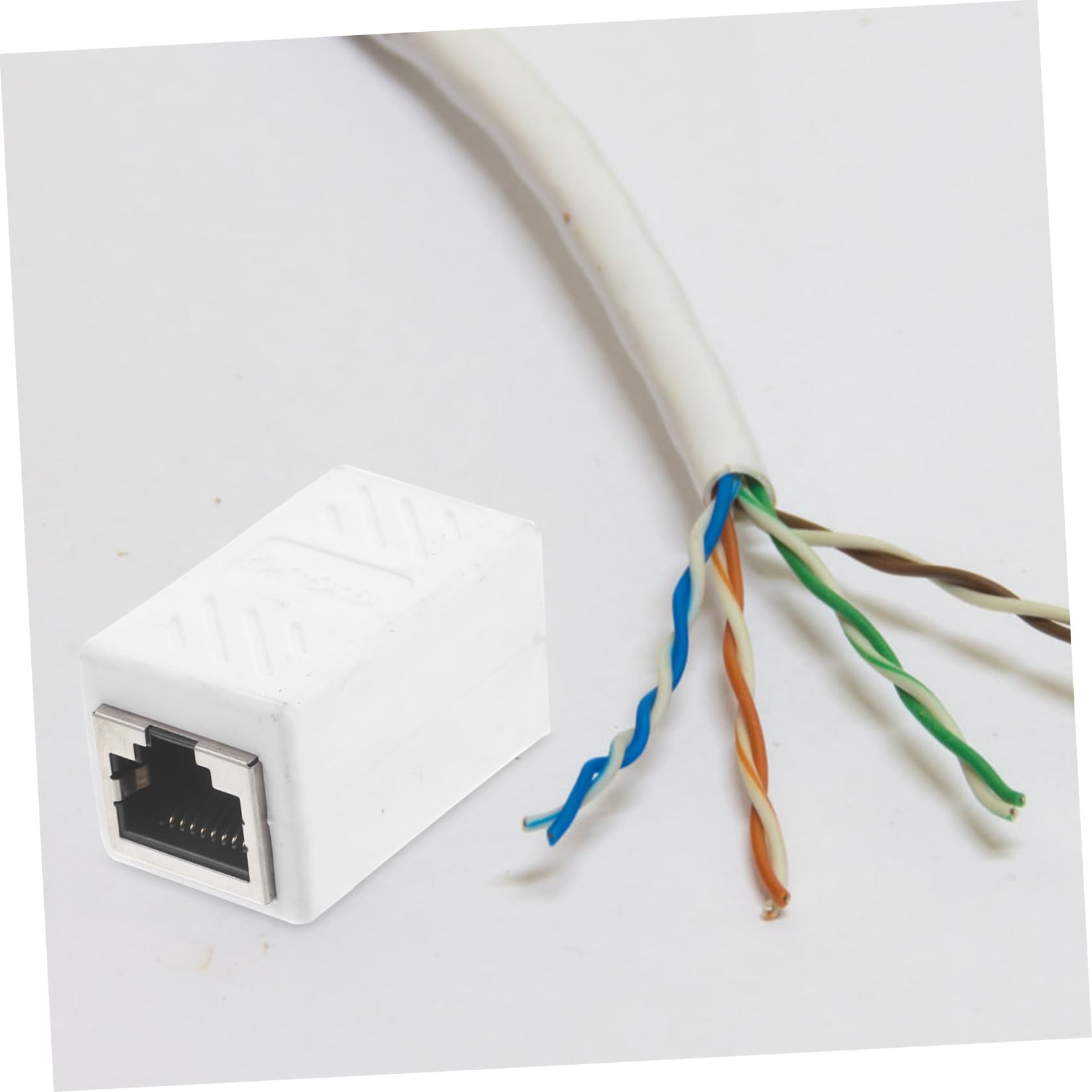 DOITOOL 5 Set Connettore Del Cavo Di Rete Rj45 Usb C Femmina A Femmina Piatto Wifi Micro Adattatore Ethernet Estensore Ethernet Connettore Cat6 Accoppiatore Gatto 5 Abs Bianca 3 Pezzi * 5