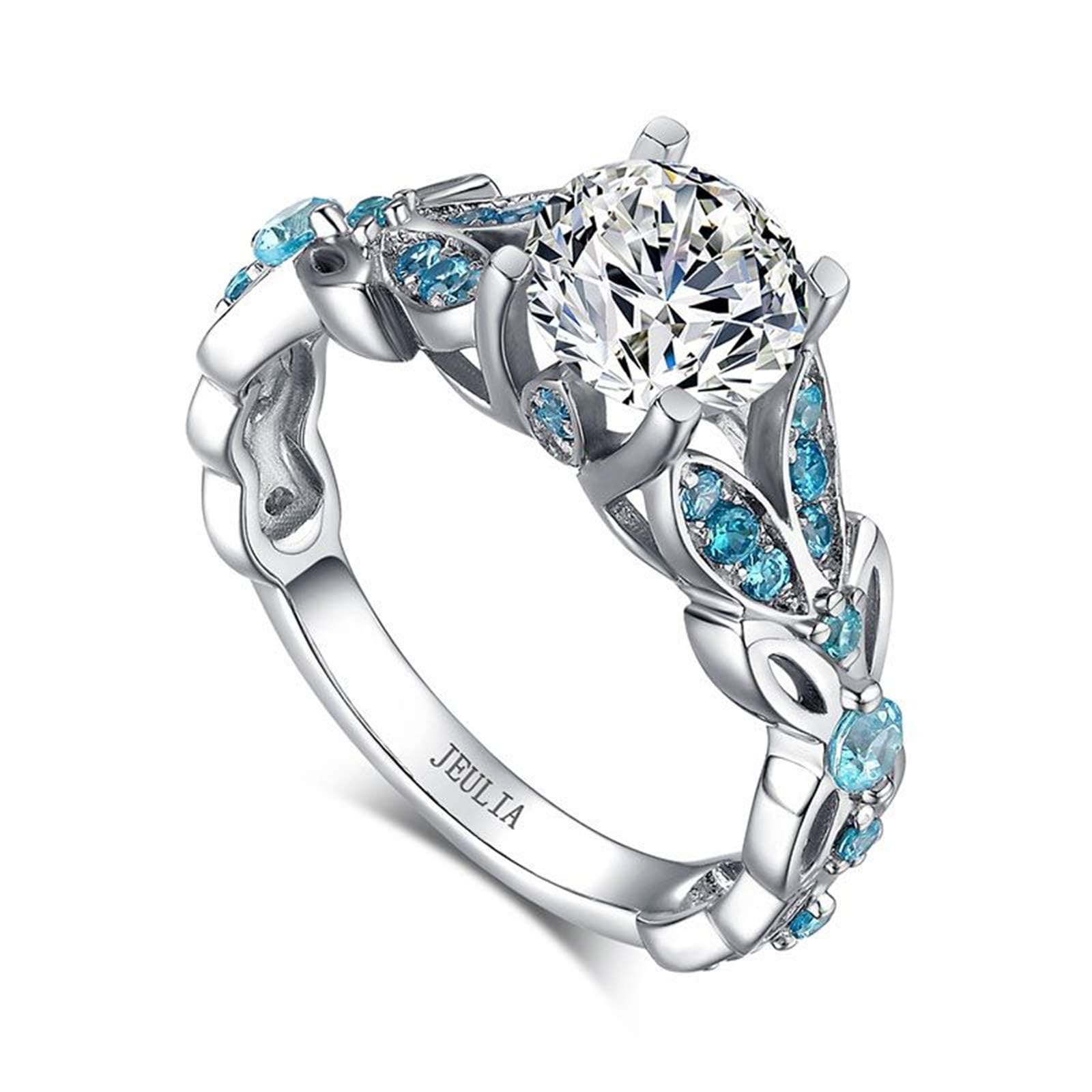 Jeulia 4.3 Carat Personalized Sterling Silver Butterfly Rings