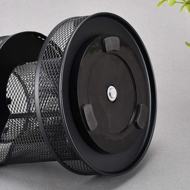 Miniatura 5 de Organizador de escritorio giratorio negro con 7 compartimentos de 360 grados, soporte para lápices