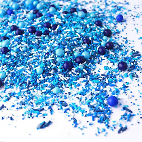 Blue Ombre Sprinkles Mix | Gluten_Free | Boy Sprinkles | Baby Shower | Gender Reveal |Birthday | Hannukah Sprinkles, 2OZ (sample size)