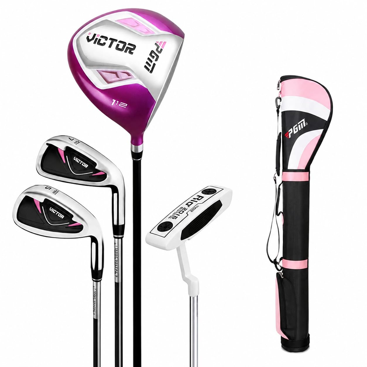 Golf Club Equipment Schlägerset mit Driver -Holz Eisen Putter Ausgestattet mit Schlägertasche Tragegurt Ständer für Männer Frauen Wochenendgolfen