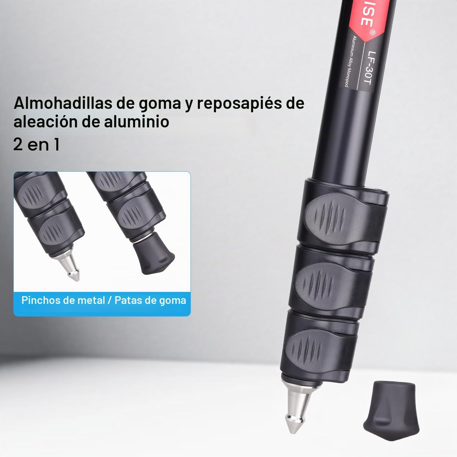 ARTCISE Monopod para cámara, 156 cm, aleación de aluminio, monopié compacto con altura de 4 secciones, soporte de viaje ligero para cámara DSLR, capacidad de carga 15 kg