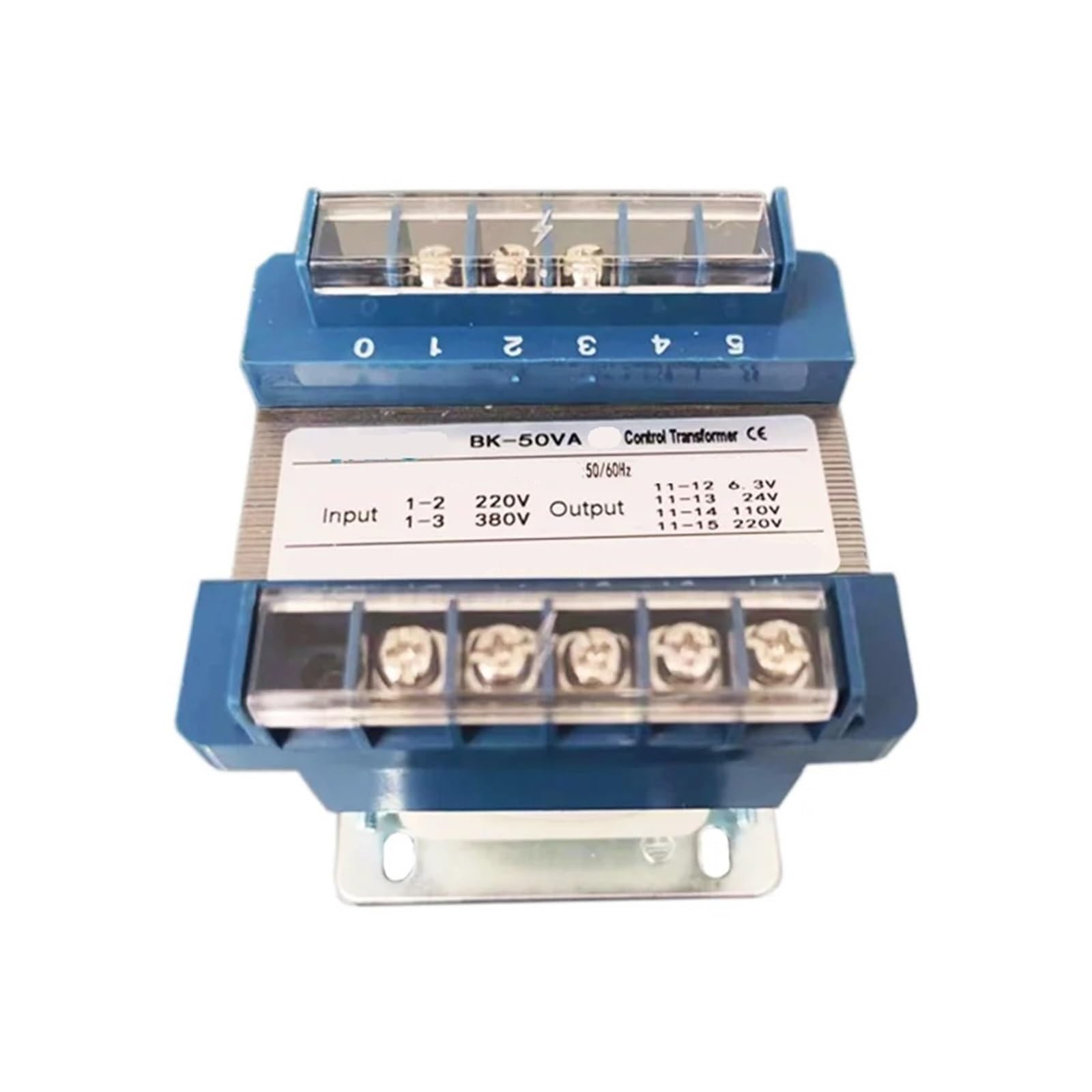 Transformateur de contrôle BK-50VA, entrée 380V 220V, Sortie 220V 110V 36V 24V 12V 6V, tensions(6.3V 24V 36V 110V)