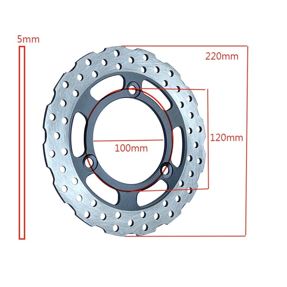 DAVBIR Motocicleta Discos de Freno Rotor De Discos De Freno Delantero Y Trasero De Motocicleta para Kawasaki para EX250 para Ninja 250 250R para Ninja250 2007-2014 Freno de Disco (Color : Front)
