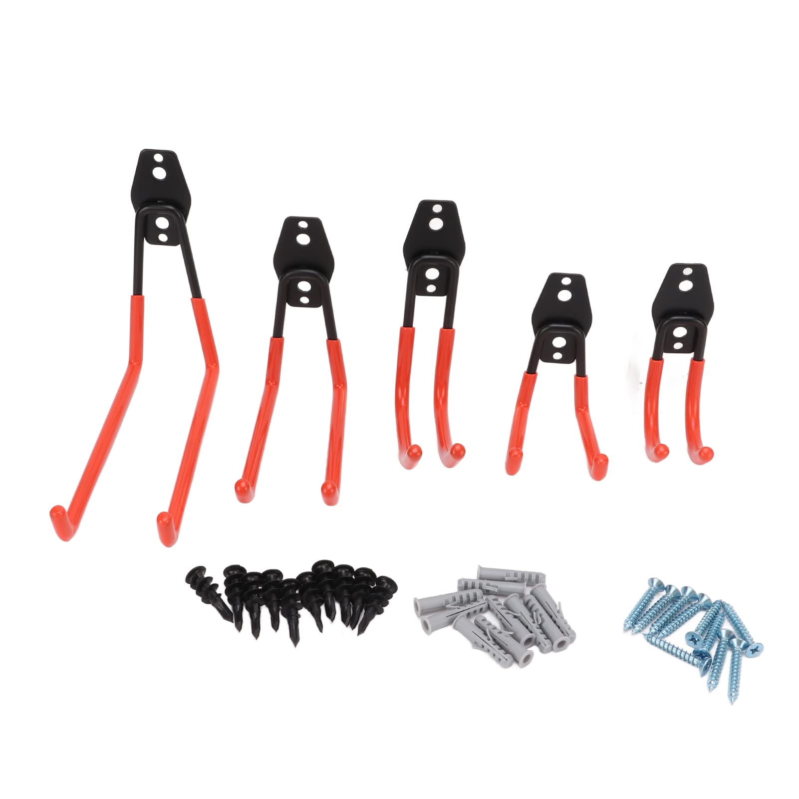 5 unids/set 40kg almacenamiento en garaje ganchos dobles soporte de montaje en pared resistente colgador para RV sótano silla escalera bicicleta (Naranja)