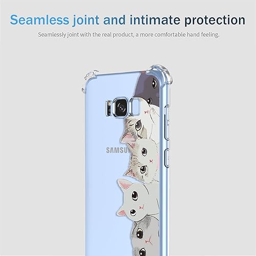 Miniatura 3 de Funda transparente para Galaxy S8 Plus Samsung S8 Plus con bonito patrón de gato de dibujos animados, TPU suave, a prueba de golpes, antiarañazos,