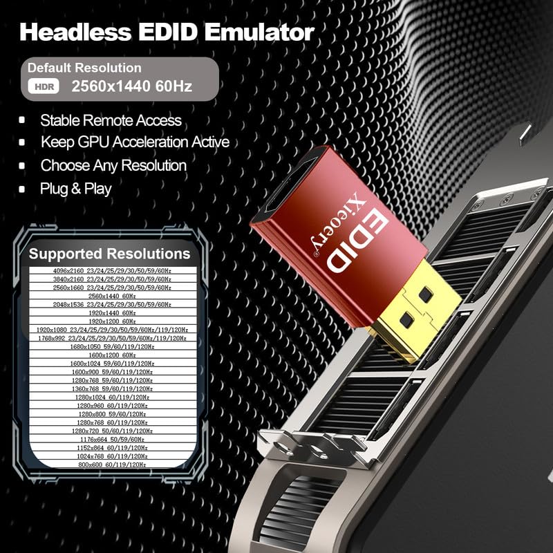 HDMI EDID Emulator 2K/4K HDR Dummy Plug miniatura 2