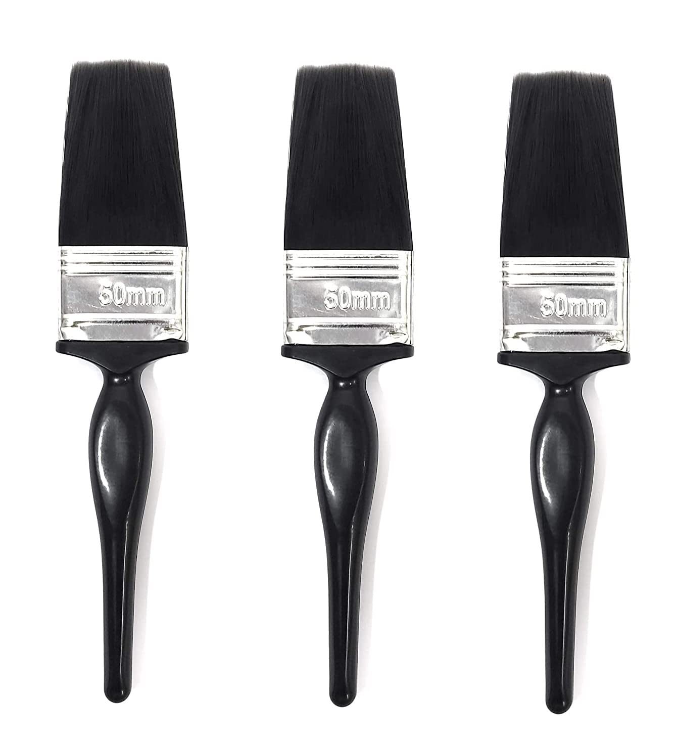 Caneuf Double Thickness Triple Boiled Paint Brush | Pure Nylon Blend Round Bristles Paint Brush for Oil, Canvas and Wall Painting & Cleaning Delicate Items, 2 inches (50 mm) (Pack of 3) (B09W5X5TX6) Amazon Price History, Amazon Price Tracker