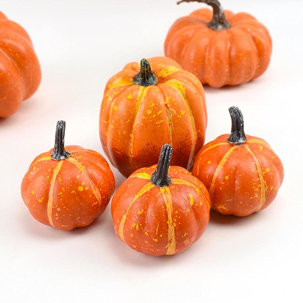 8 Pezzi di zucche di Simulazione Zucche Artificiali Puntelli per Feste per la Decorazione del Ringraziamento di Halloween Little Surprise