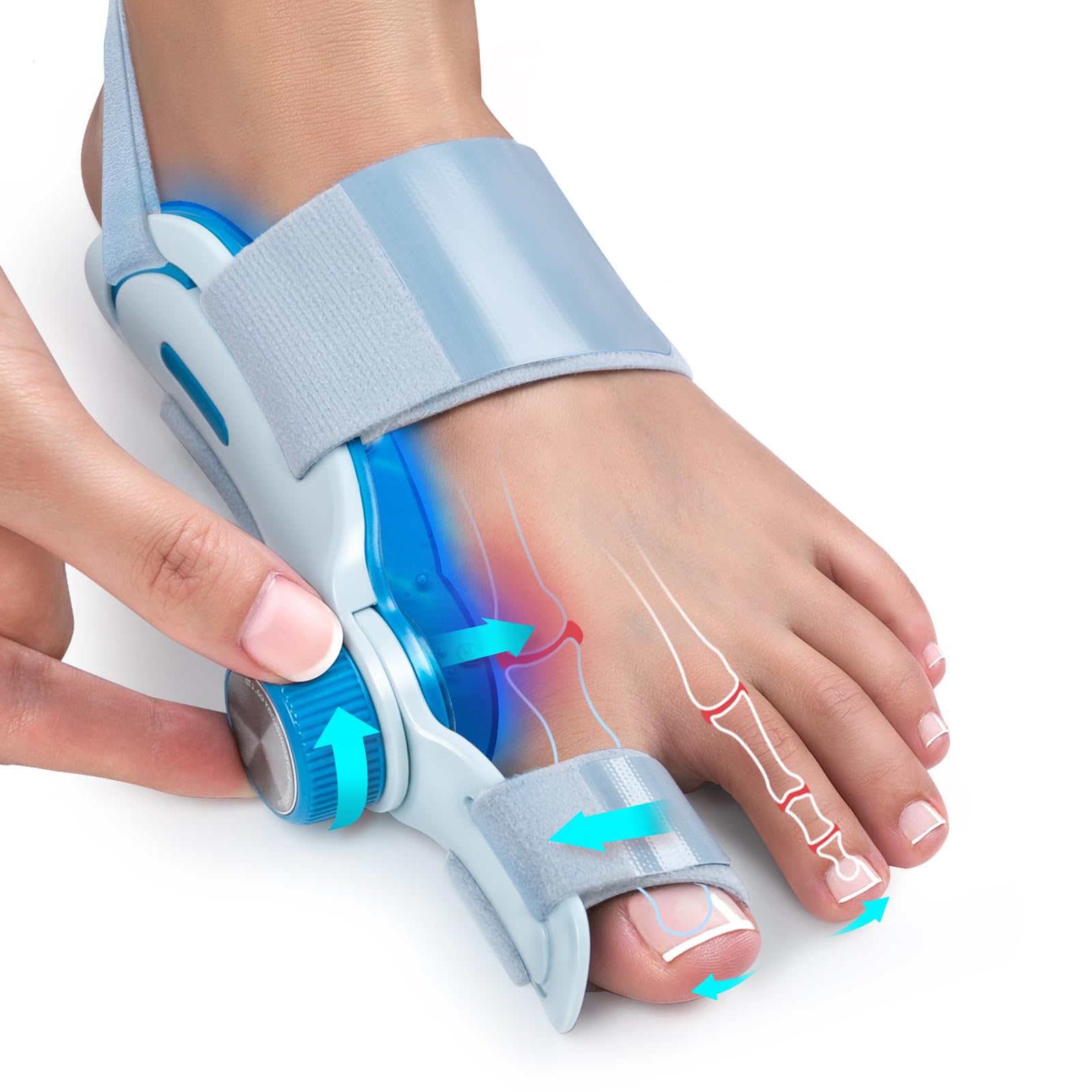 TENICORE Bunion Correctors for Women Men, Orthopedic Bunions Correction, Adjustable Toe Straightener with Cooling Gel Pad, Bunion Splints Suitable for Left/Right Feet (1PC)