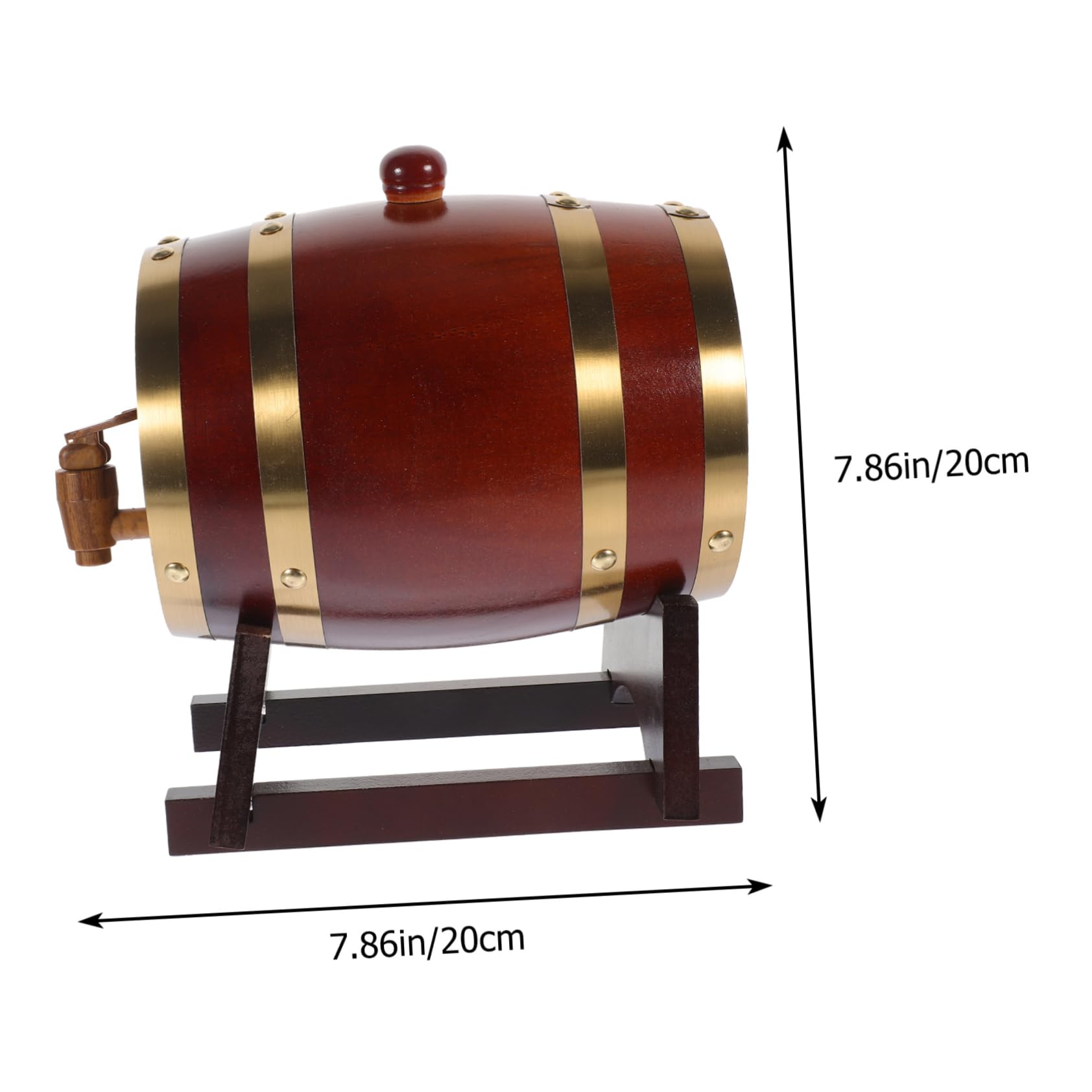 PRETYZOOM 1Set Wooden Red Wine Barrel with Faucet Stand Wine Aging Container for Beer Red Wine Storage Present for Wine Lovers and Enthusiasts