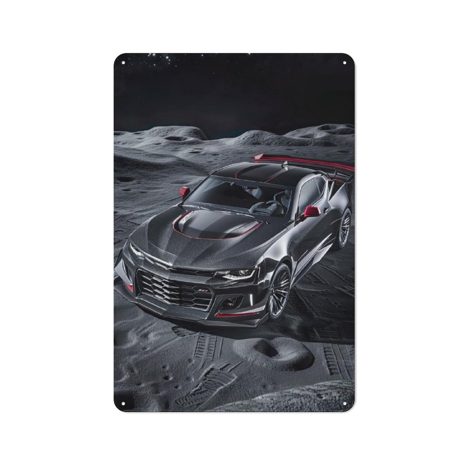 Everyday Black Sportscar on Mars Metal Gift Sign 30x20cm, Room Wall Plaque for Home, Shop, Pub Or Studio Wall