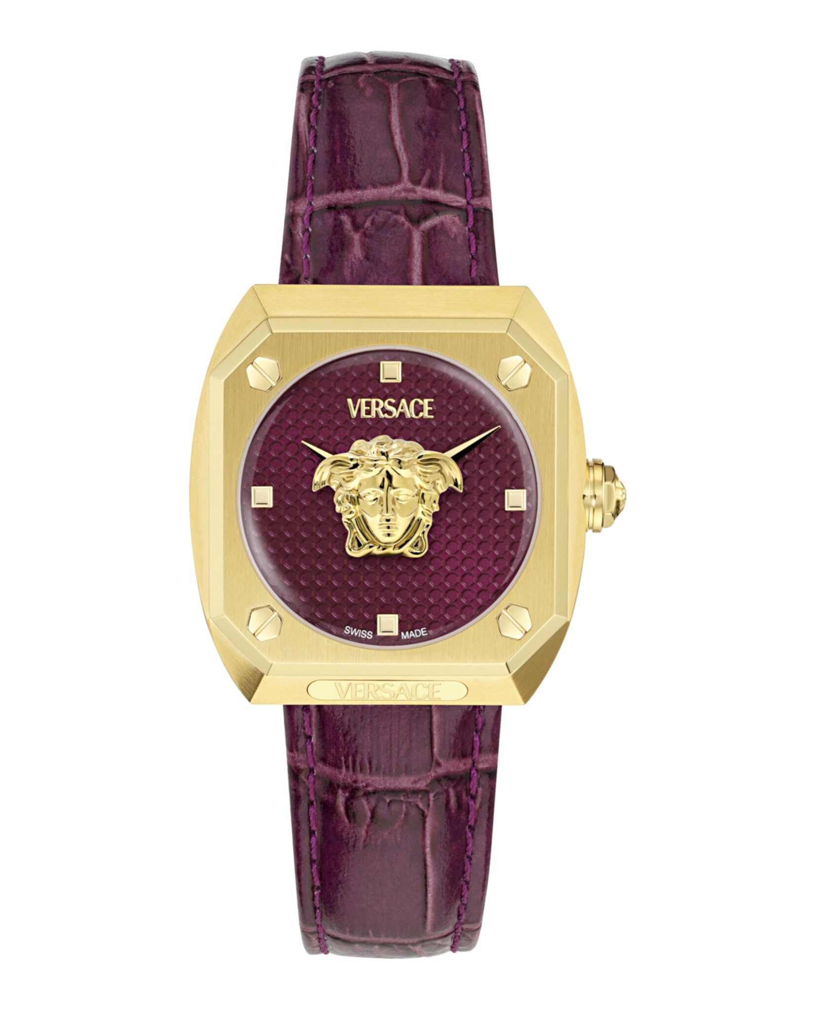 Versace Women's Analogue Swiss Quartz Watch with Leather Strap VE0R00125