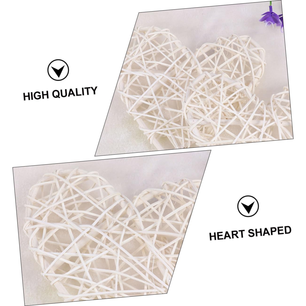 STOBAZA 30stücke Teiliges Rattan-Herz-Dekoration Für Hochzeiten Und Feste Weiße Weidenkugeln Als Bastelmaterial Für Kreative -projekte Und Stilvolle Tischdeko