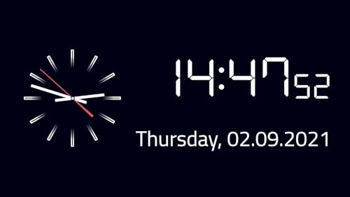 Analog & Digital Clock Screensaver