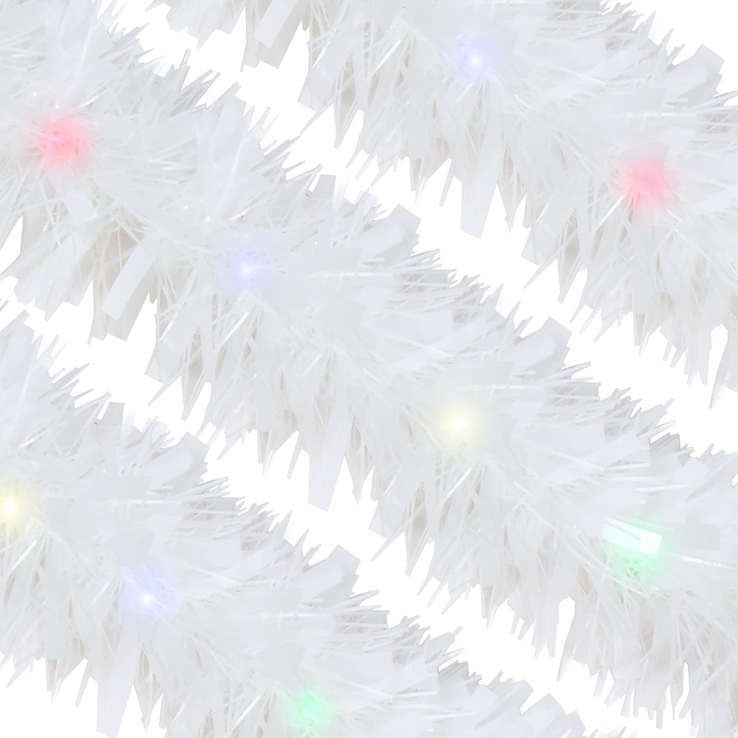 LOKIPA Lighted Snow Christmas Tinsel Garland Decoration,White Lighted Xmas Tinsel Decoration for Christmas Tree - Image 4
