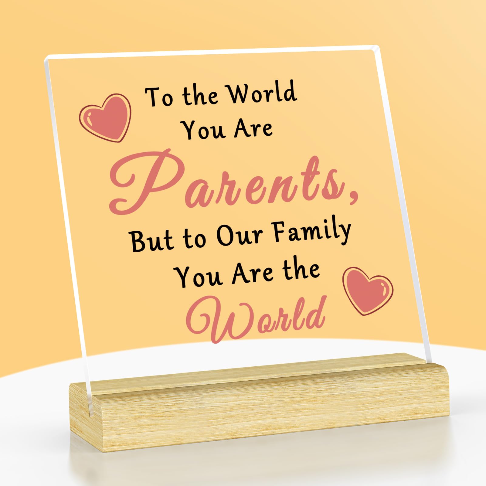 Parents Gifts Acrylic Plaque with Stand Parent Wedding Thank You Gift for Mom Dad Anniversary Keepsake for Parents Appreciation Christmas Valentine's Day Birthday Decor Mother and Father Present