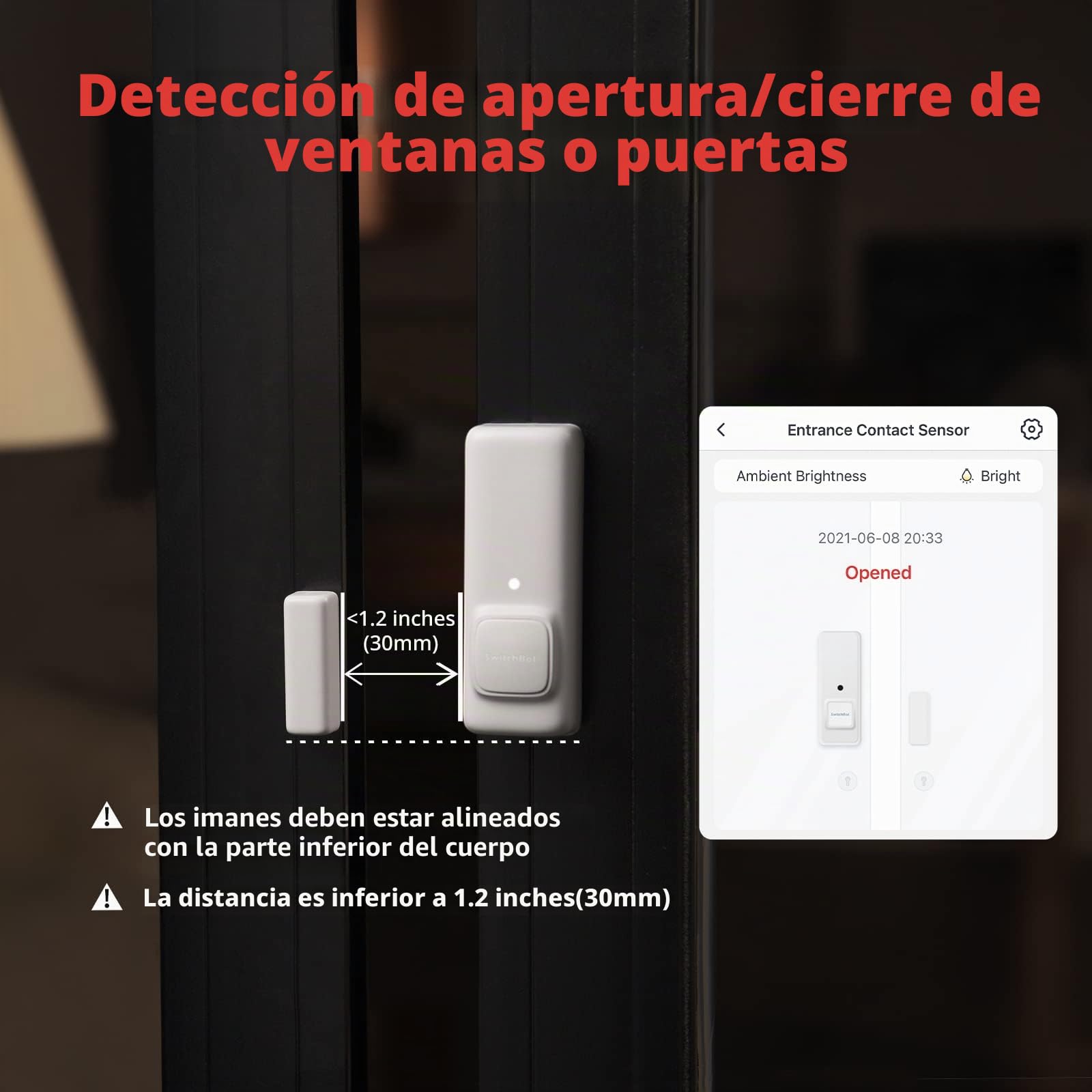 SwitchBot Sistema inalámbrico de Seguridad para el hogar, Detector de interruptores de Puertas y Ventanas con Alarma, añade SwitchBot Hub para Hacerlo Compatible con Alexa (3)