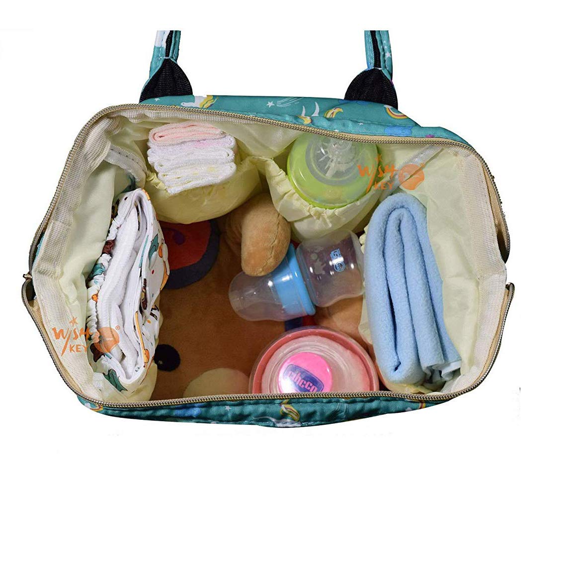 House of Quirk Baby Diaper Bag Maternity Backpack (Green Unicorn) 4