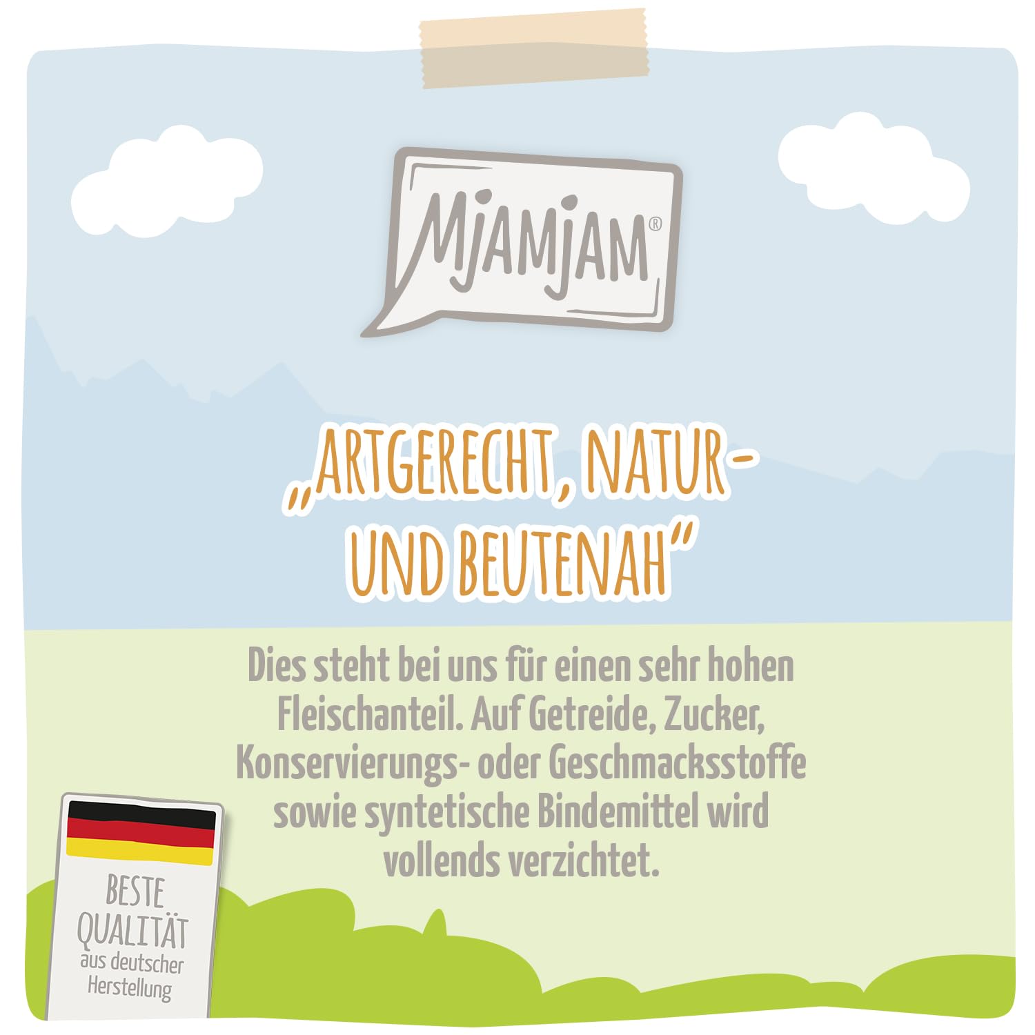 MjAMjAM - Premium Nassfutter für Hunde - saftiges Huhn mit zarter Ente an Möhrchen und gekochter Hirse, 6er Pack (6 x 800 g), naturbelassen mit extra viel Fleisch