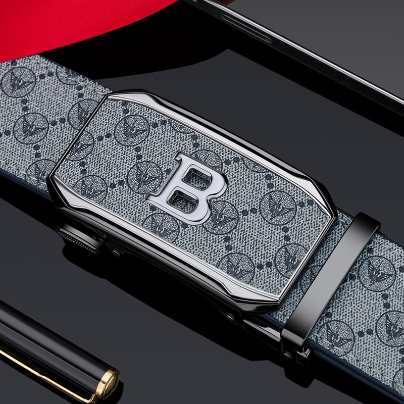 VANNANBA Mens Belt, Fashion Ratchet Belt of Genuine Leather For Men.Size Adjustable3