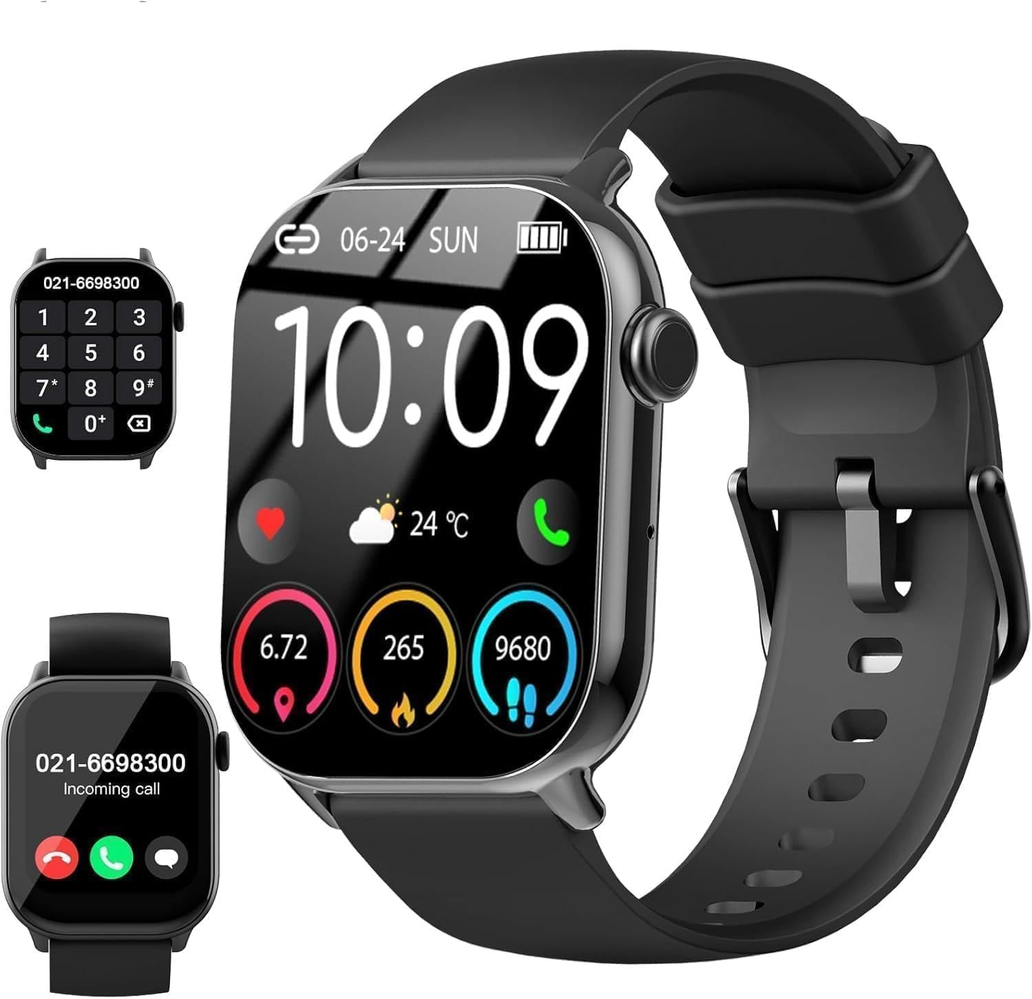 Smartwatch Herren Damen, 1,96" HD Smartwatch 2026 mit Telefonfunktion, Smart Watch Fitnessuhr 113+ Sportmodi, IP68 Wasserdicht, Sportuhr mit Herzfrequenz Schlafmonitor Schrittzähler, für Android iOS