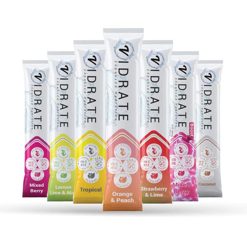 ViDrate Sugar Free Electrolyte Powder - Vegan Friendly Hydration Sachets (Taster Pack, 7)