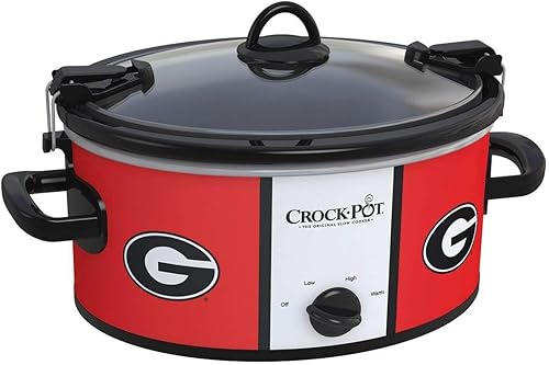 Miniatura 7 de Crock-Pot Louisiana State Tigers Collegiate, olla de cocción lenta portátil con capacidad de 6 cuartos de galón, Oklahoma Sooners, BlancoNegro