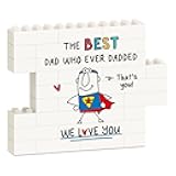 Christmas Dad Gifts from Kids - Building Blocks Puzzle Plaque, Funny Dad Gifts for Dads Birthday Fathers Day Christmas from Kids Daughter Son Wife, Unique Birthday Gift Ideas for Papa, Fathers Day Card for Daddy