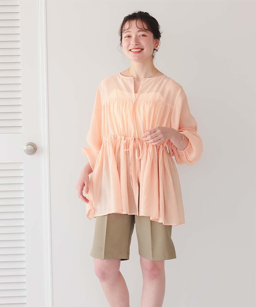 てん様machatt マチャット美品オレンジフリルブラウス　ティアードチュニック 楽天市場】【新色追加】サイドプリーツチュニックブラウス