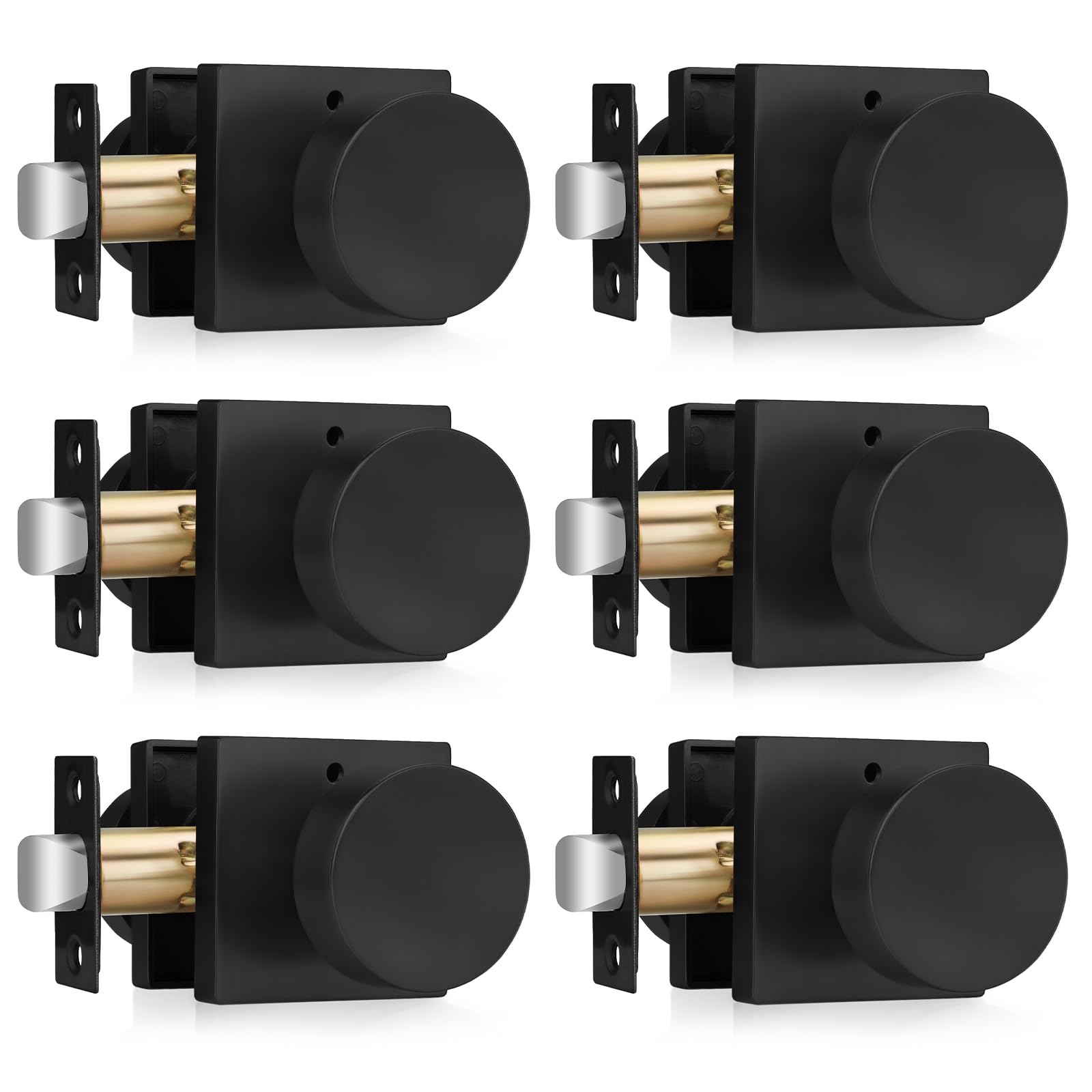 Photo 1 of Haidms Matte Black Door Knobs Interior Privacy, Heavy Duty Square Black Interior Door Knobs for Bedroom, Zinc Alloy Privacy Door Knob Bathroom (6 Pack)