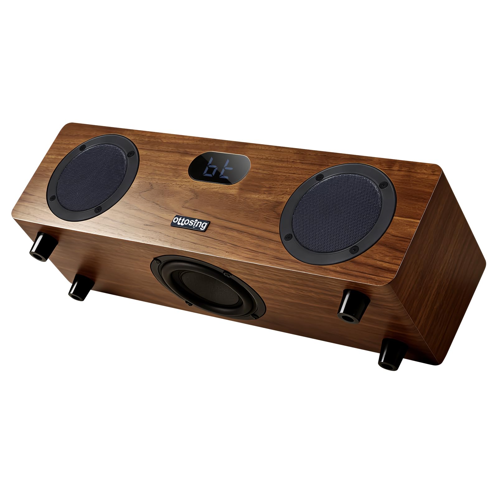 Altoparlante Bluetooth 5.0 a 2.1 canali, doppio suono potente da 15 W + subwoofer da 30 W, ottico/coassiale/HDMI ARC/AUX/USB, DSP Tuning sistema audio in legno per TV/feste/karaoke (CT-400-21