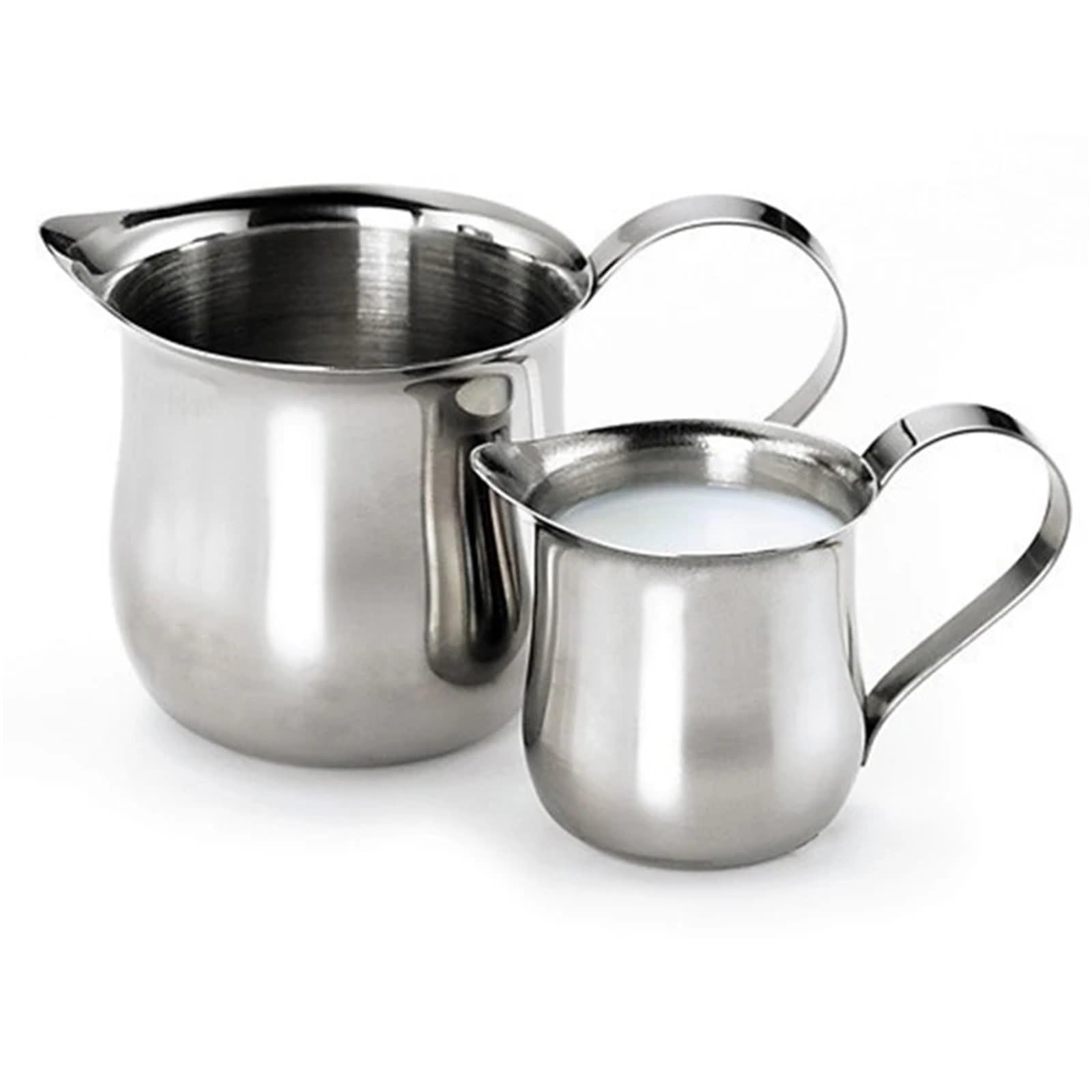 Jarra de espuma leche acero inoxidable for cocina, 2 uds., vapor, café, Barista, artesanal, taza Latte, jarra for espumar Para Espumar(240ml 7oz)