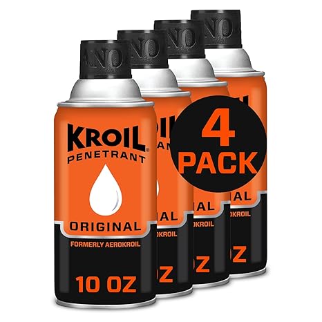 Kroil Aerokroil Penetrant - Rust Penetrating Lubricant - Corrosion Inhibitor Oil For Chains, Hinges & Stuck Metal Parts - Home & Industrial Use - Aerosol - 10 Oz - 4 Pack AZKS102C4