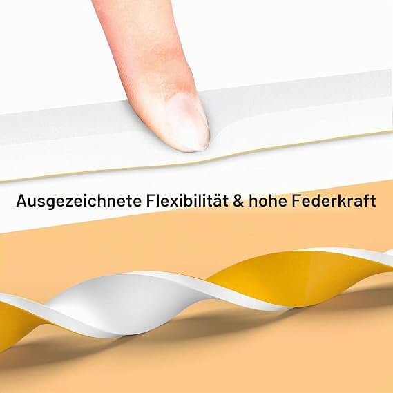 Sealing Tape Self-Adhesive Rubber Seal for Doors Windows 12 mm (W) x 3 mm (D) / 15 m (L) Closed Cell Sealing Tape with High Density for Anti-Cold Wind Noise and Collision (White)