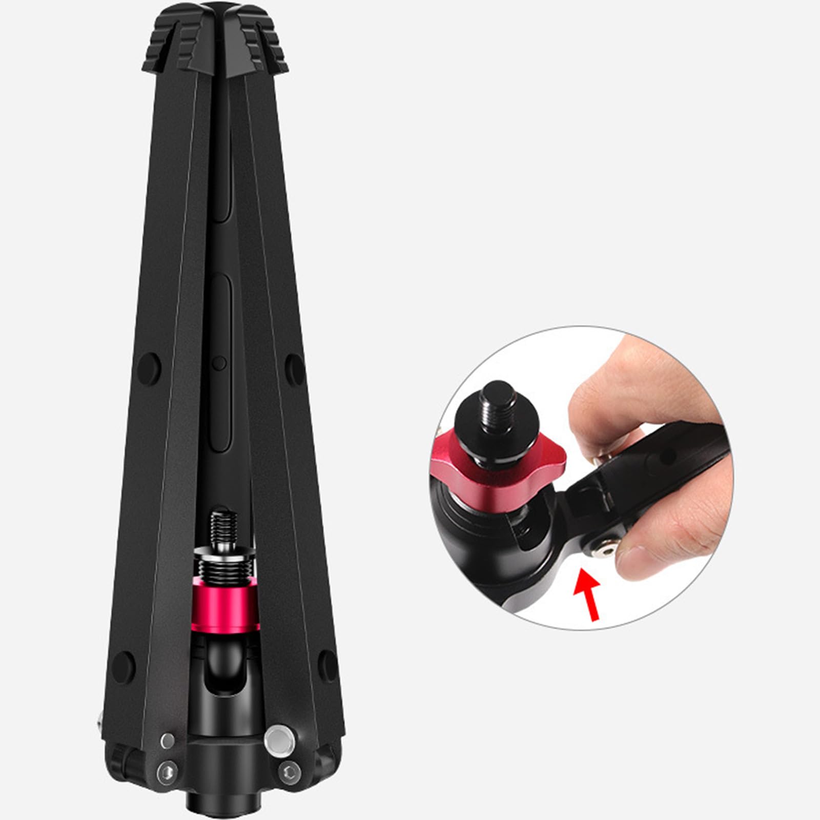 Treppiede compatto e solido in lega di alluminio da tavolo, con filettatura da 3/8", ideale per fotocamere e smartphone