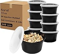 Vista 10 de Karat [24oz - 240 ct] Contenedores redondos moldeados por inyección de PP transparentes con tapas