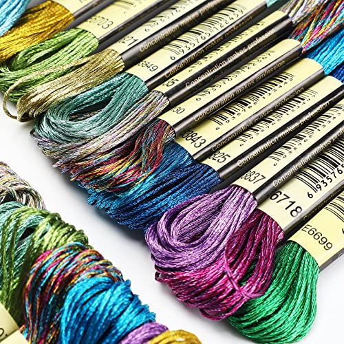 Set de 24 hilos metálicos para bordado multicolor miniatura 4