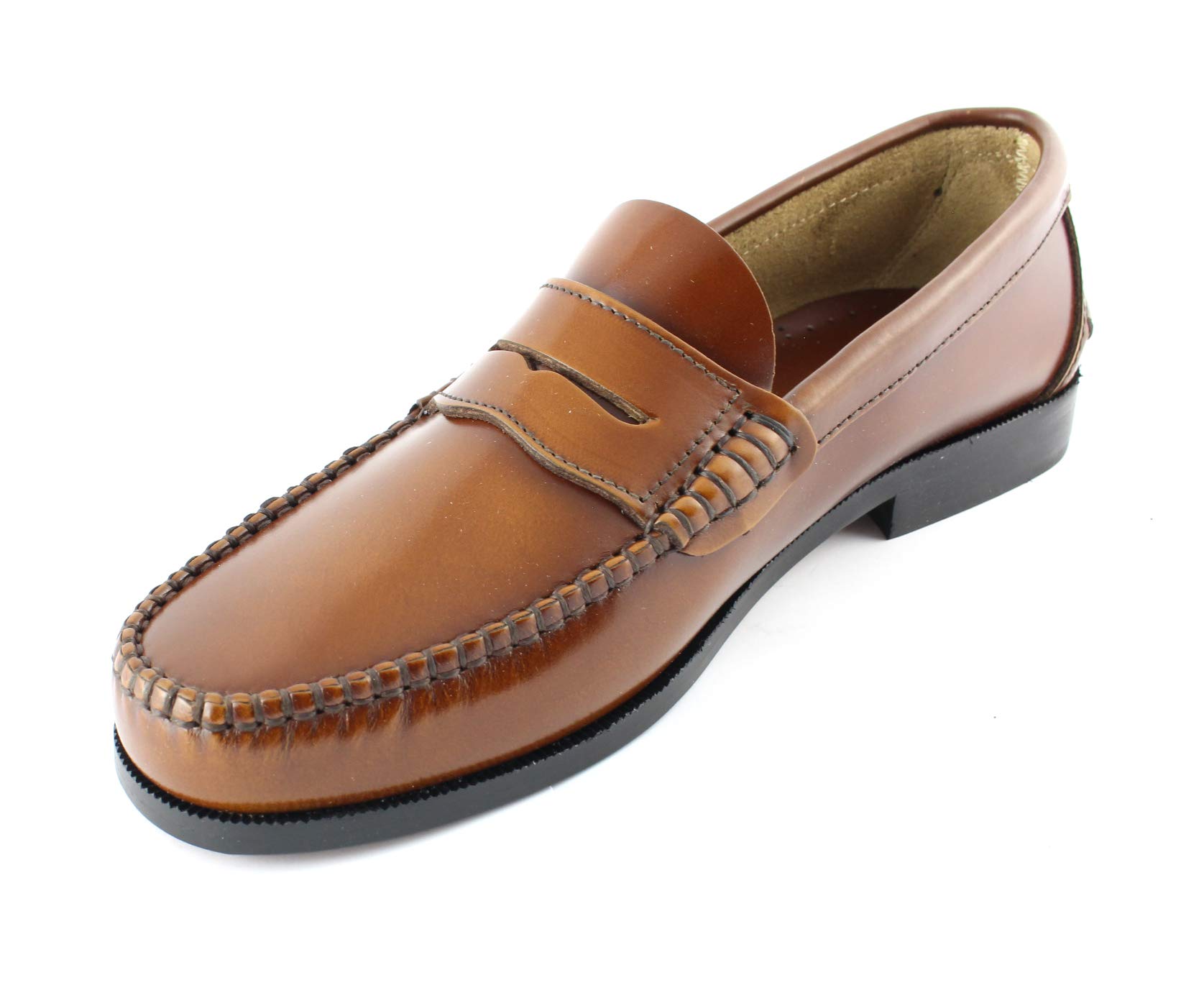 Scarpe da uomo in pelle marrone Loafer con suole in pelle Mocassini fatti a mano