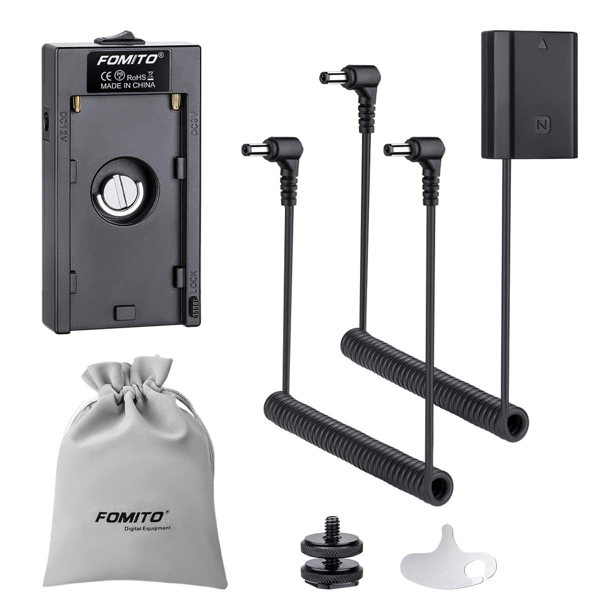 Fomito NP-F970 F960 F750 F770 F550 Battery Adapter Replacement BC-QZ1 Charger Conveter to FZ100 Dumm