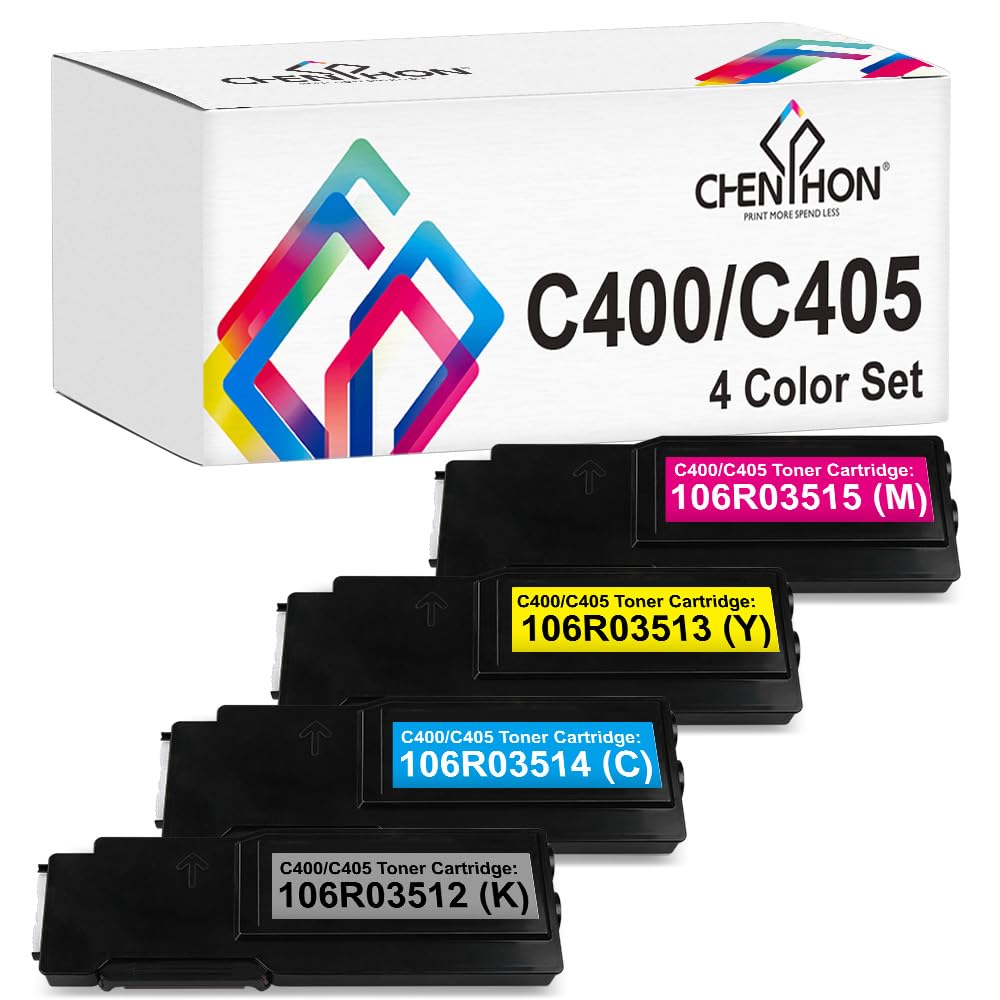 CHENPHON VersaLink C400 C405 High Yield Toner Cartridge 4-Color Set 106R03512 106R03514 106R03515 106R03513 Replacement for Xerox Versa Link C405 C400