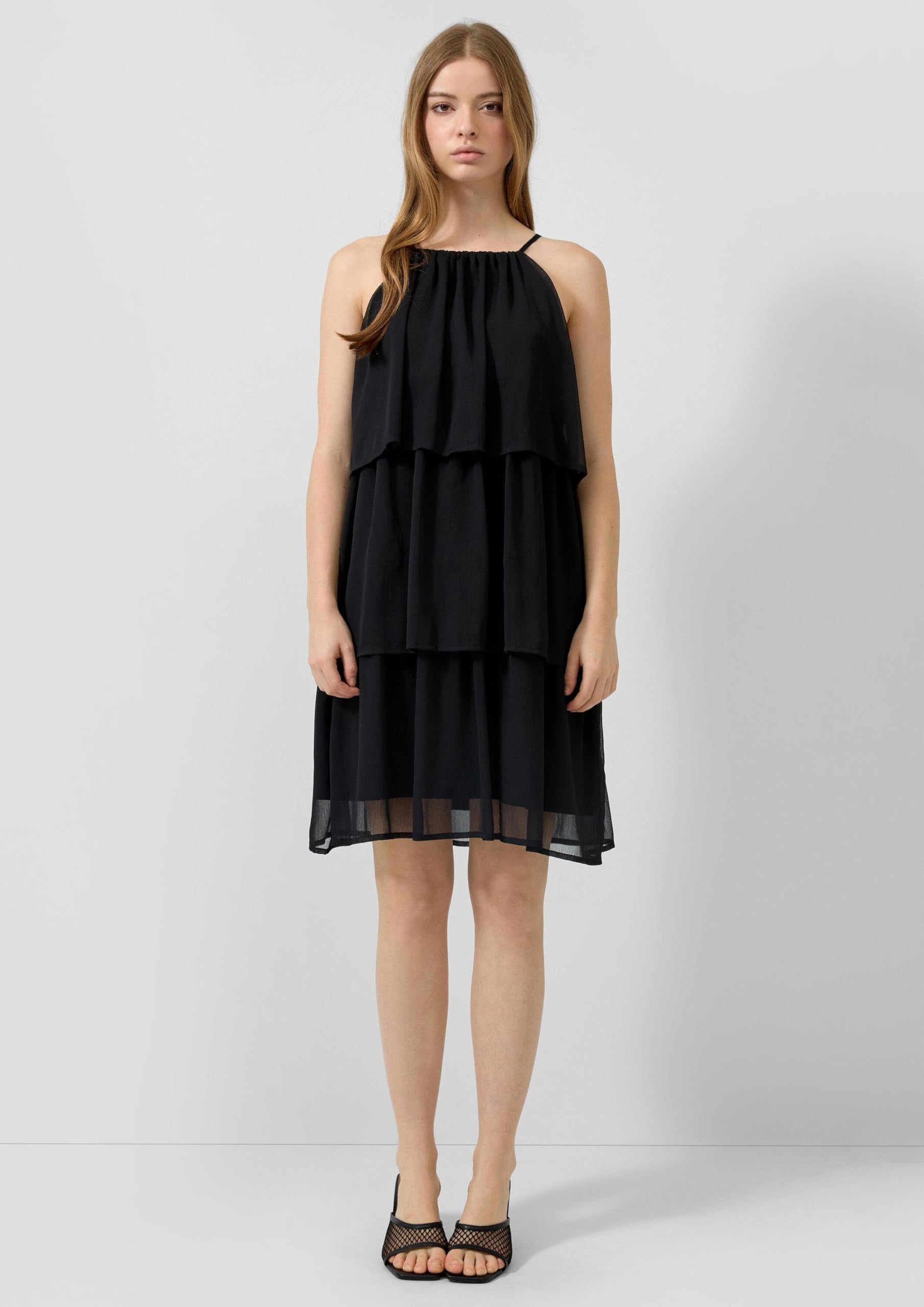 QS 2179803 Robe en Mousseline avec Volants Femme
