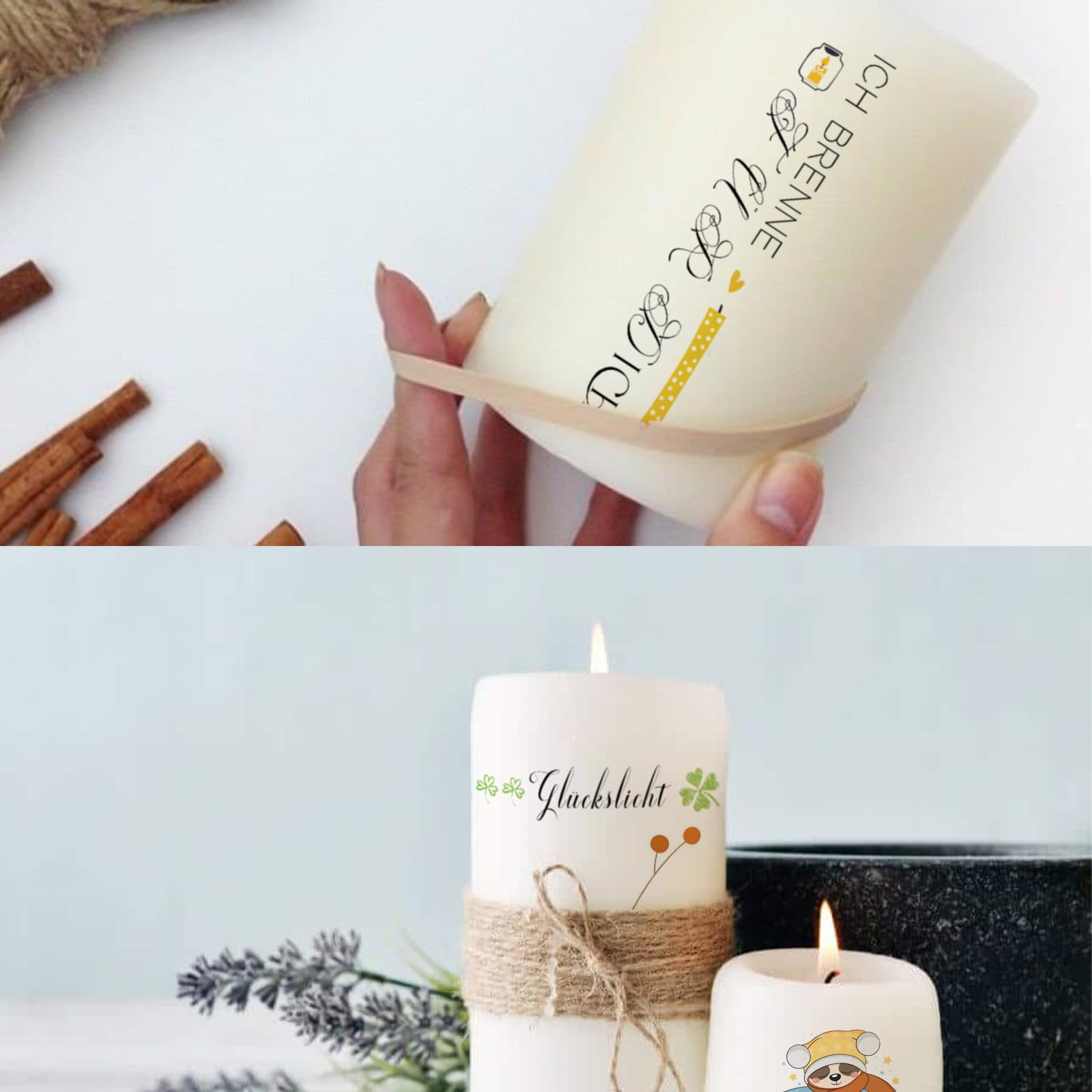 Tatuajes Para Velas - 4 Láminas De 19x14 Cm Con Diseños Para El Día De La Madre, Ideales Para Decorar Velas DIY