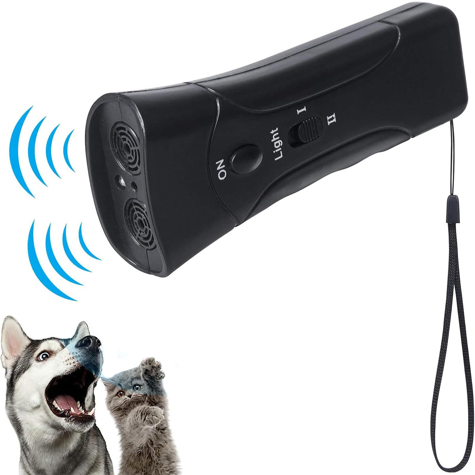 CHENRI Delupets Trainer, Delupets Max Trainer Bark Control, Anti Barking Devices, Ultrasonic Dog Barking Control Devices, Dog Bark Deterrent Device with LED Flashlight for Outdoor Indoor (Battery)