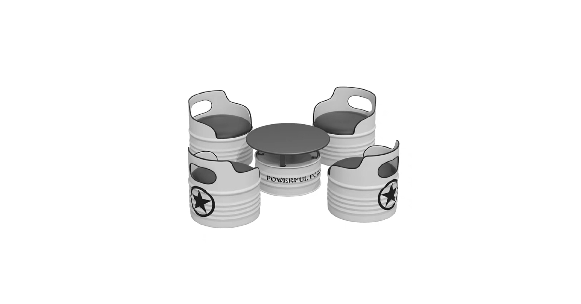 Amazon.co.jp: バーテーブルセット ドラム缶テーブル＆チェア5点