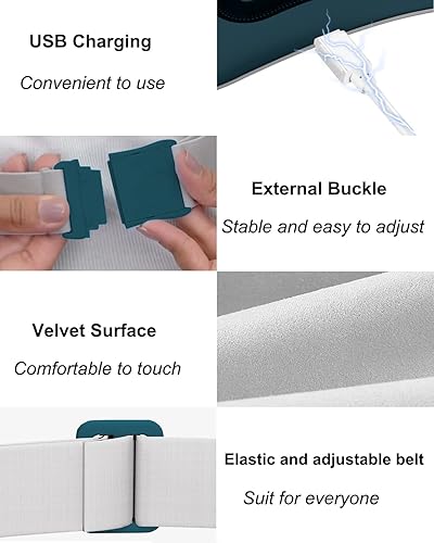 Miniatura 6 de Almohadilla térmica eléctrica, almohadilla térmica menstrual inalámbrica portátil con 4 niveles de calor y 4 modos de masaje, cinturón de