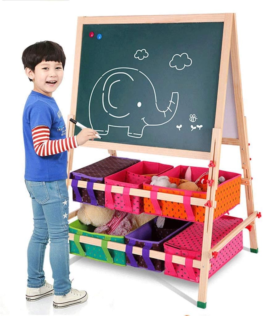 Sketchpad Wooden Easel Board,whiteboard Chalkboard Blackboard for Kid,Height Adjustable Drawing for Kids
