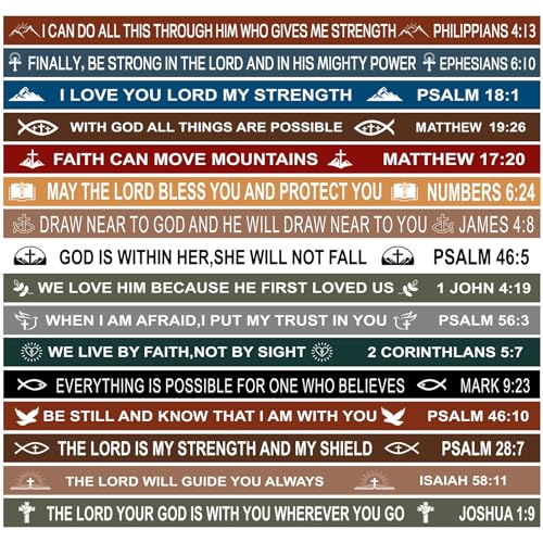 Image of JUNEBRUSHS 64pcs Bible Verse Rubber Bracelets Bulk Inspirational Christian Rubber Silicone Wristbands Religious bible bracelet for Men Women Party Christian Gifts Supplies(16 Designs), 8 Inches,