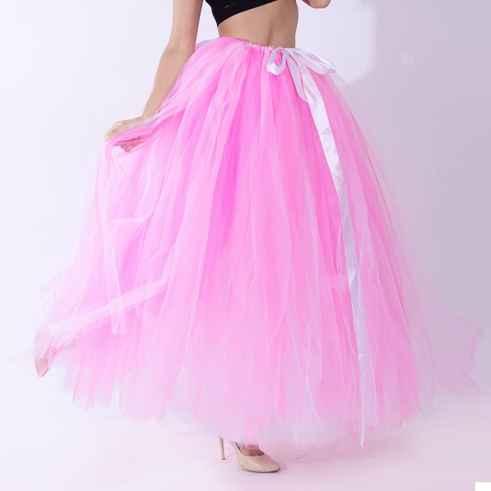 Tütü Damen Erwachsene Tüllrock Rock Handgemachter Performance Fransenrock Petticoat Kurz Tutu Pink Tanzkleid Mädchen Tanzkleider Ballett Kostüm Unterrock Tüll Große Größen Lang Mittelalter Mit