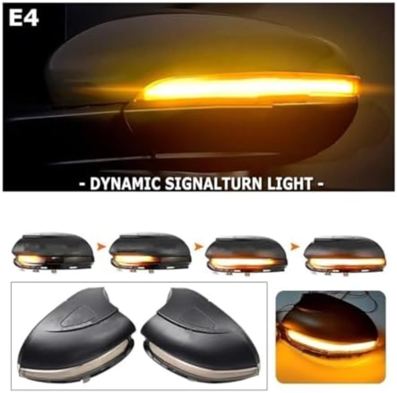 Dla Vw, dla Golfa 6 Mk6, dla Gti R32 2008-2012 dynamiczny włączony kierunkowskaz samochodowy lampka kontrolna migacza w lusterku wstecznym Wskaźnik lusterka (Blue (Blue Yellow Holes)